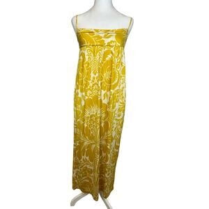 Diane Von Furstenberg Yellow and White Midi Dress